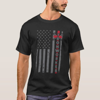 T-shirt Drapeau Patriotique Usa Iron-Working Us Sl W