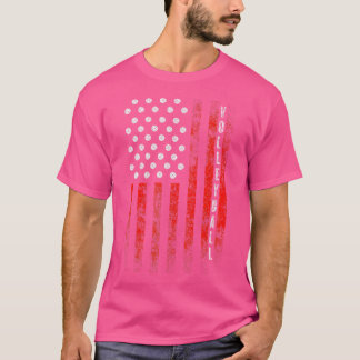 T-shirt Drapeau Patriotique Volleyball Américain Fière Vol