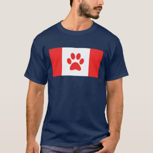 T-shirt Drapeau Paw Canada - Drôle canadien amusant