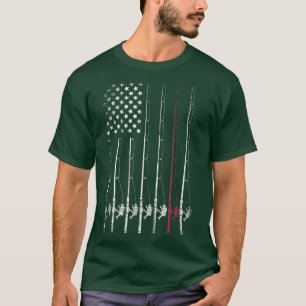 T-shirt Drapeau Pêcheur américain Pêcheur Amateur de pêche