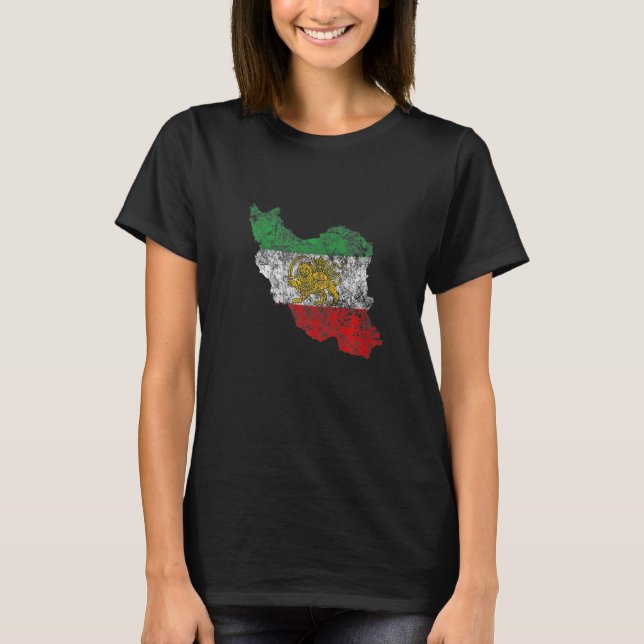 T-shirt Drapeau persan et carte Perse Iran Pride (Devant)