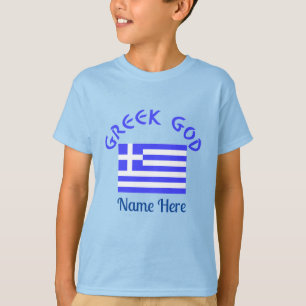 T-shirt Drapeau personnalisé du dieu grec pour garçon d'hé