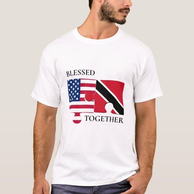 T-shirt Drapeau Personnalisé USA American Trinidad (Devant)