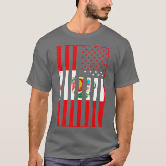 T-shirt Drapeau péruvien américain Hommes Femmes Enfants