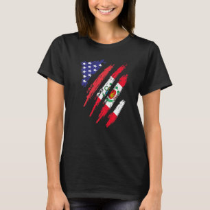 T-shirt Drapeau Péruvien Cultivé en Amérique USA Mois du P