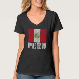 T-shirt Drapeau Péruvien Pérou Rétro Vintage Souvenir de P