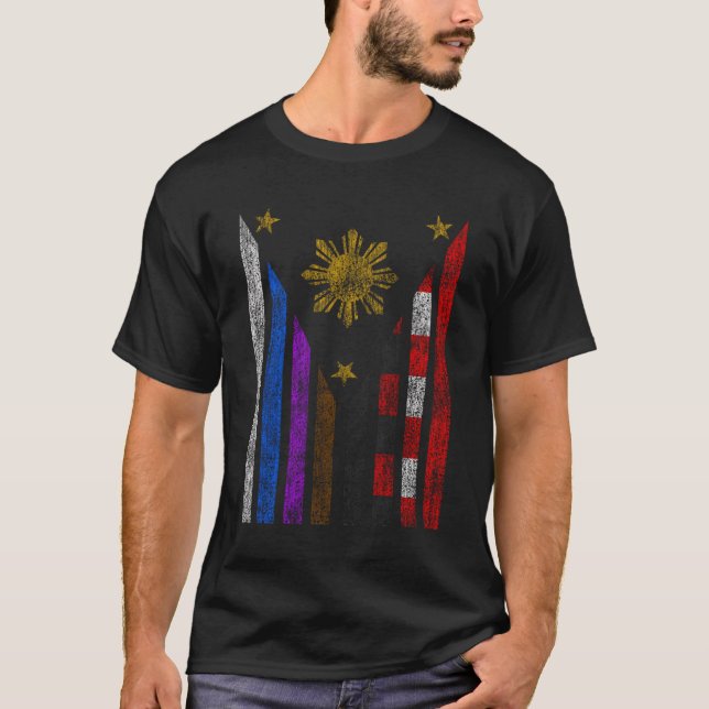 T-shirt Drapeau philippin du Jiu Jitsu Philippines (Devant)