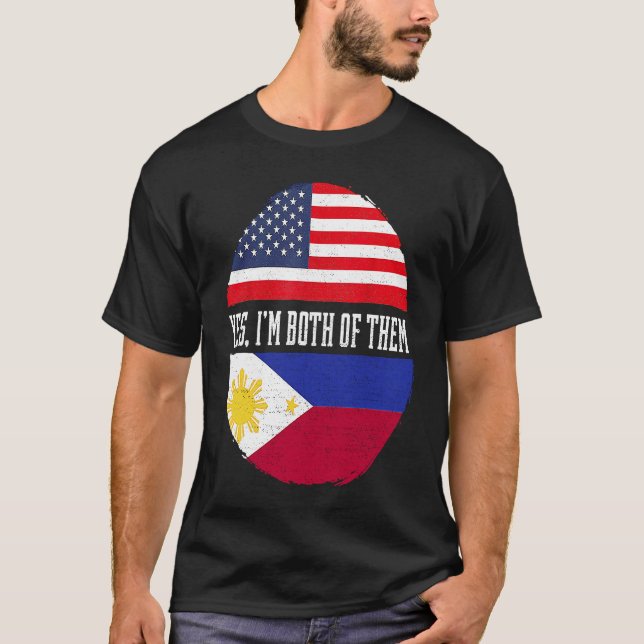 T-shirt Drapeau philippin mi-américain Philippines H (Devant)