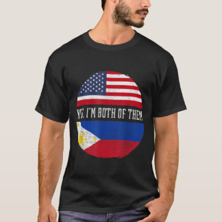 T-shirt Drapeau philippin mi-américain Philippines H