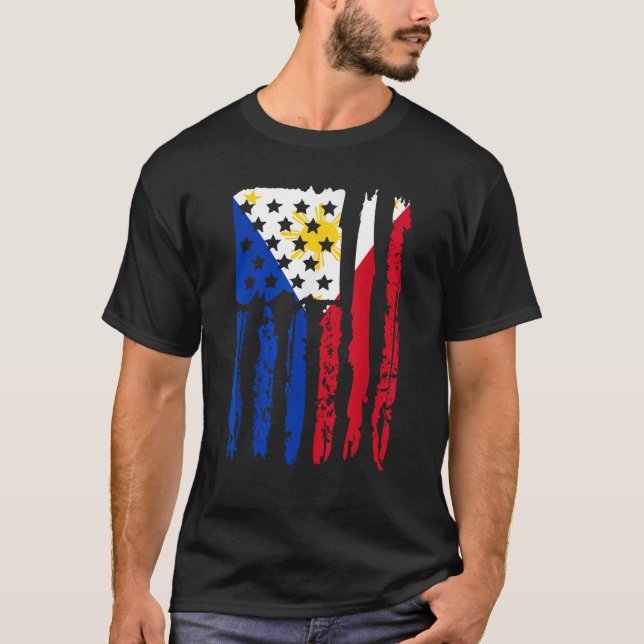 T-shirt Drapeau philippin Philippines Pinoy américain cult (Devant)