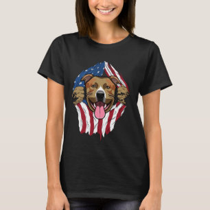 T-shirt Drapeau Pitbull américain