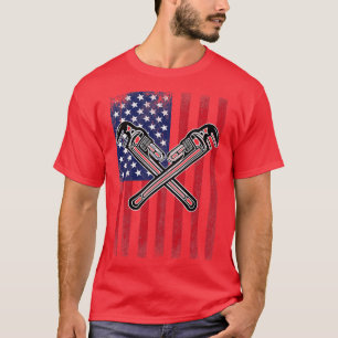 T-shirt Drapeau Plomber Plumber USA (1)
