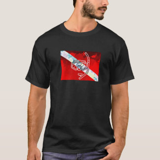 T-shirt Drapeau Plongée Snorkel Dive Masque Plongée Plongé