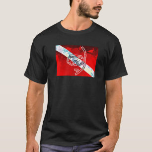 T-shirt Drapeau Plongée Snorkel Dive Masque Plongée Plongé