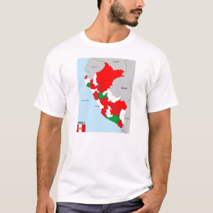 T-shirt drapeau politique de carte de pays du Pérou