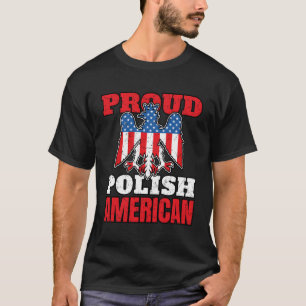 T-shirt Drapeau polonais Aigle Américain Fier Polonais Amé