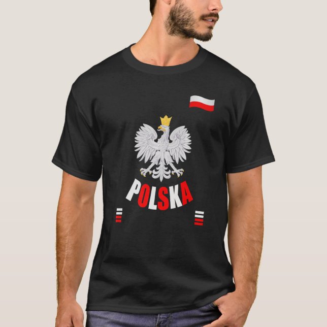 T-shirt Drapeau polonais Eagle Polska Pologne (Devant)