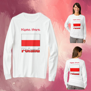 T-shirt Drapeau polonais et polonais Personnalisé féminin