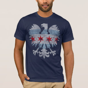 T-shirt Drapeau polonais vintage de Chicago Eagle