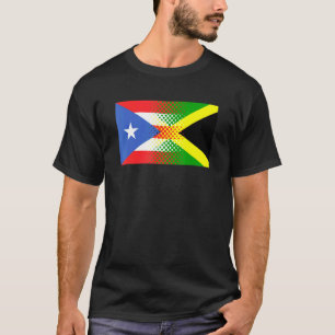 T-shirt Drapeau porto-ricain jamaïcain Jamaïque Porto Rico