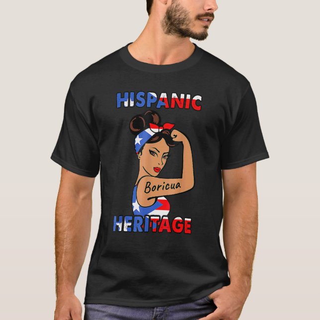 T-shirt Drapeau porto-ricain Patrimoine hispanique Boricua (Devant)