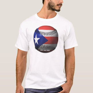 T-shirt Drapeau Porto Rico couvrant un baseball