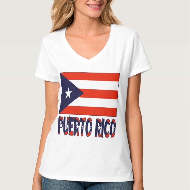 T-shirt Drapeau Porto Rico et Porto Rico (Devant)