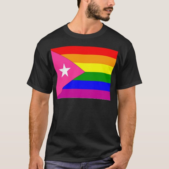 T-shirt Drapeau portoricain de gay pride (Devant)