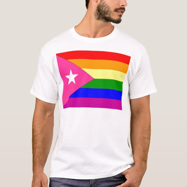 T-shirt Drapeau portoricain de gay pride (Devant)