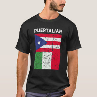 T-shirt Drapeau Portoricain Et Italien