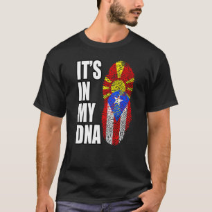 T-shirt Drapeau Portoricain Et Macédonien Du Mélange Du Pa