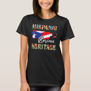 T-shirt Drapeau portoricain Patrimoine Hispanique Boricua