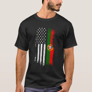 T-shirt Drapeau portugais américain de la fierté portugais