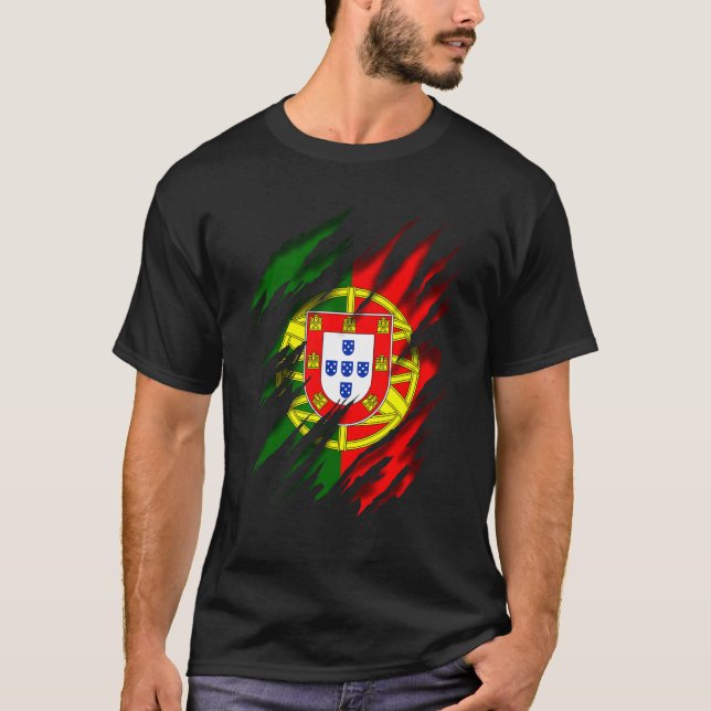 T-shirt Drapeau Portugais Du Portugal (Devant)