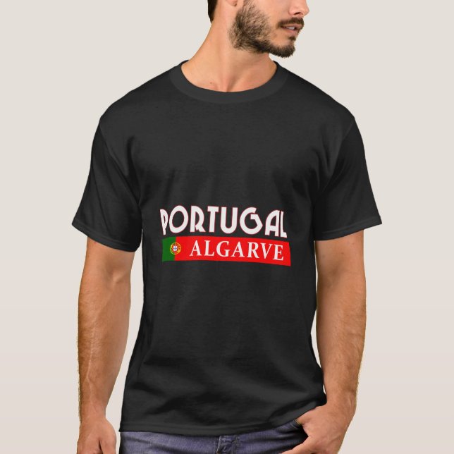 T-shirt Drapeau Portugais Et Région Algarve (Devant)