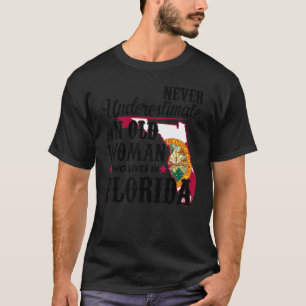 T-shirt Drapeau pour femmes Floride Accueil Vielle femme F