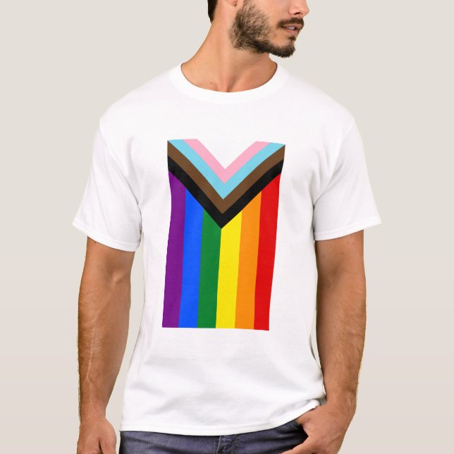 T-shirt Drapeau Progress Pride LGBTQ+ (Devant)