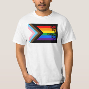 T-shirt Drapeau Progress Pride (Tout le monde est le bienv