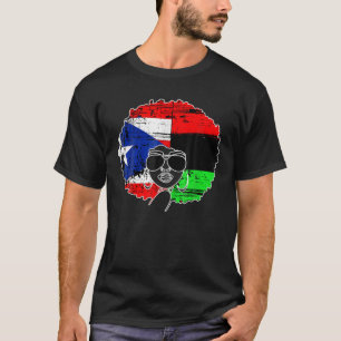 T-shirt Drapeau PUERTO RICAN AFRO LATINA Boricua Porto Ric
