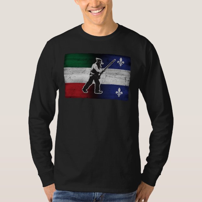 T-shirt Drapeau Québec et Patriote Henri Julien érodé (Devant)