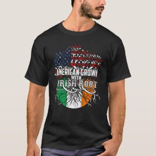 T-shirt Drapeau racine irlandais de croissance américaine