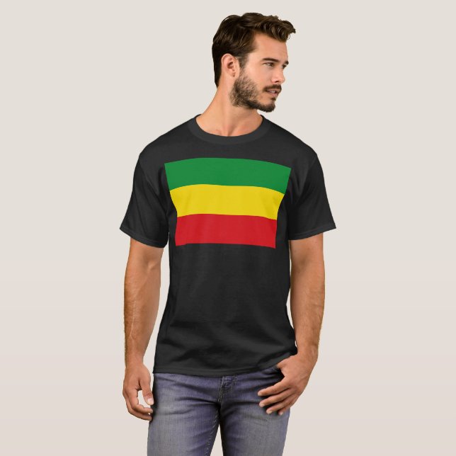 T-shirt Drapeau rastafarien Rasta Ethiopie (Devant entier)
