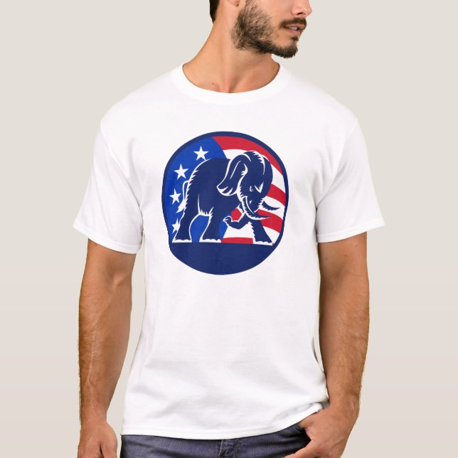 T-shirt Drapeau républicain d'éléphant (Devant)