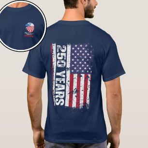 T-shirt Drapeau Rétro 250 Ans d'Amérique Anniversaire 250è