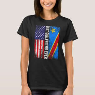 T-shirt Drapeau rétro américain Congo Drapeau meilleur ami