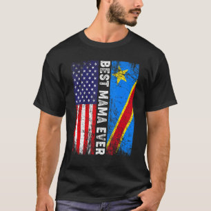 T-shirt Drapeau rétro-américain Congo Drapeau meilleur mam