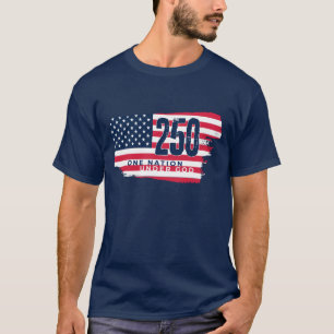 T-shirt Drapeau Rétro Amérique 250 Ans 250e Anniversaire