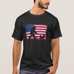 T-shirt Drapeau rétro Schipperke Chien 4 juillet américain