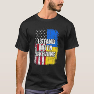 T-shirt Drapeau Rétro Ukrainien Américain Je Me Trouve Ave