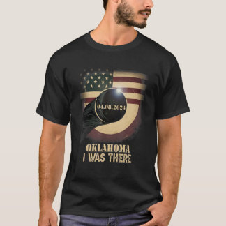T-shirt Drapeau rétro US Total Solar Eclipse 2024 Oklahoma